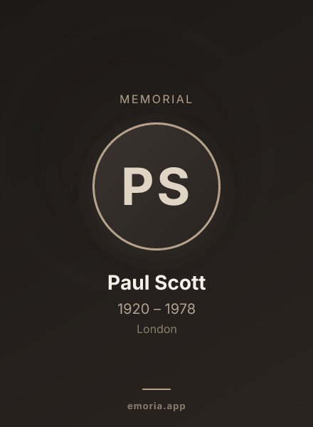 Memorial portrait of Paul Scott