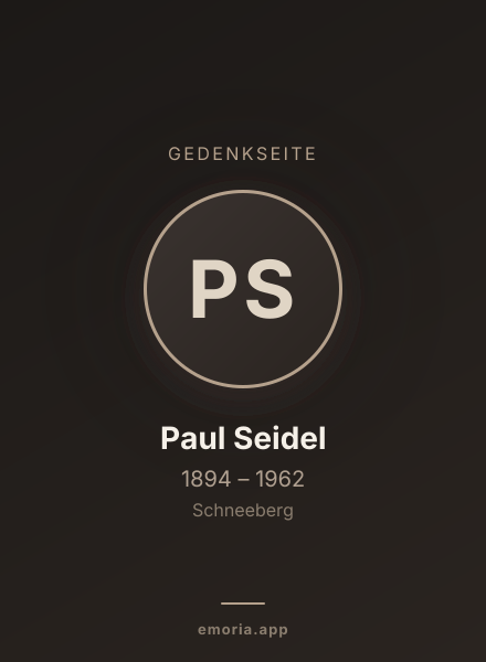 Gedenkportrait von Paul Seidel