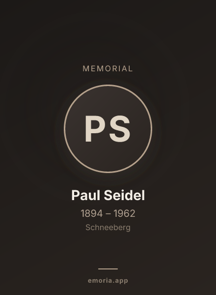 Memorial portrait of Paul Seidel
