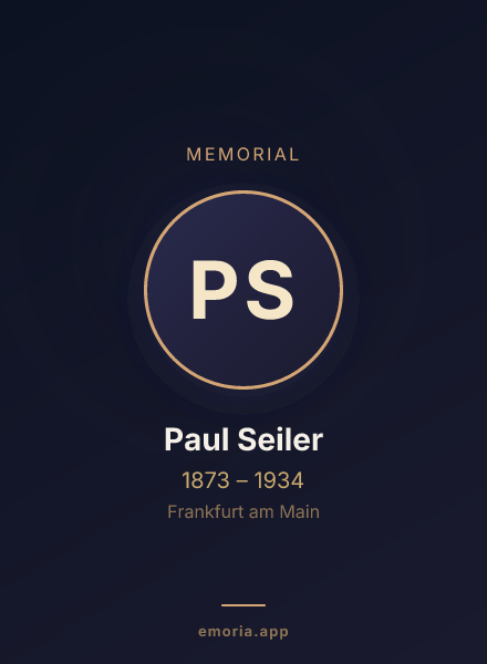 Memorial portrait of Paul Seiler