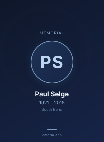 Memorial portrait of Paul Selge