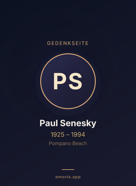 Gedenkportrait von Paul Senesky