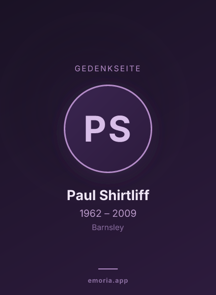 Gedenkportrait von Paul Shirtliff