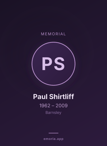 Memorial portrait of Paul Shirtliff