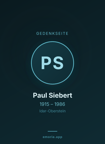 Gedenkportrait von Paul Siebert
