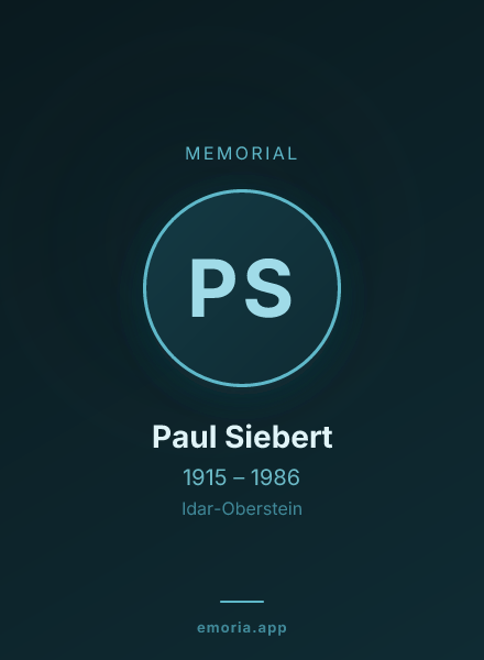 Memorial portrait of Paul Siebert