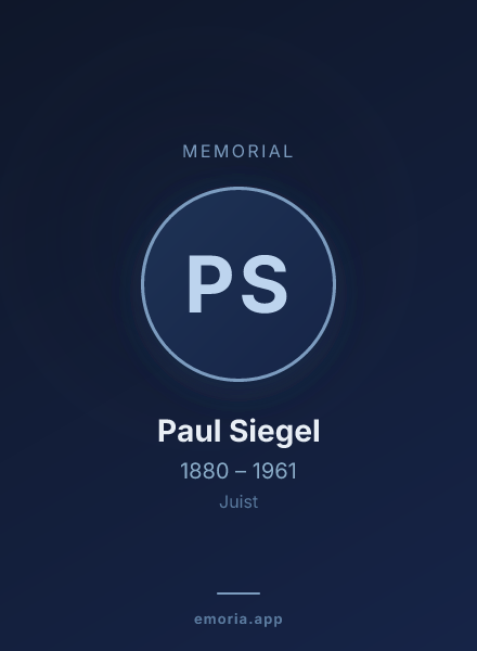 Memorial portrait of Paul Siegel