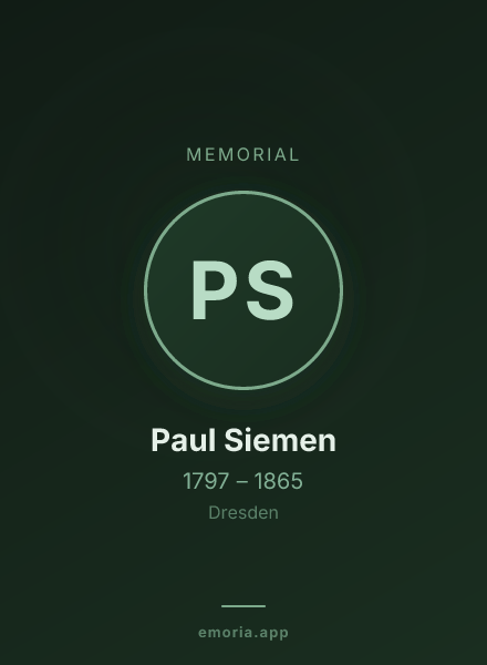 Memorial portrait of Paul Siemen