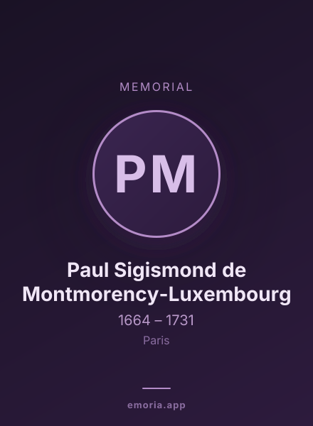 Memorial portrait of Paul Sigismond de Montmorency-Luxembourg