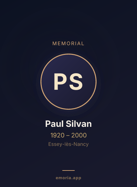 Memorial portrait of Paul Silvan