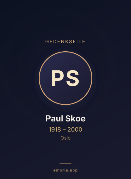 Gedenkportrait von Paul Skoe