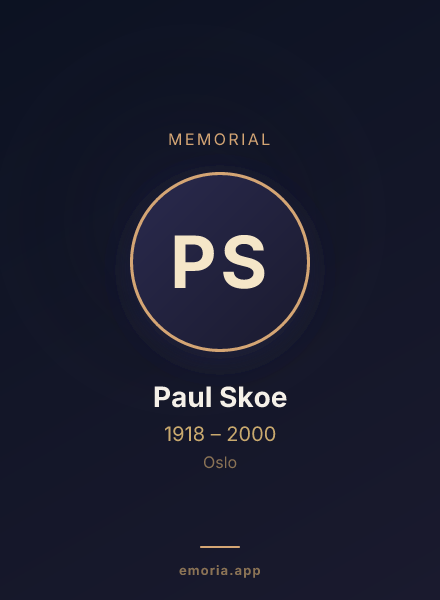 Memorial portrait of Paul Skoe