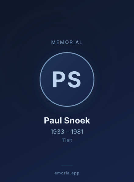 Memorial portrait of Paul Snoek