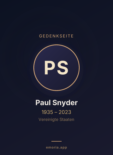 Gedenkportrait von Paul Snyder