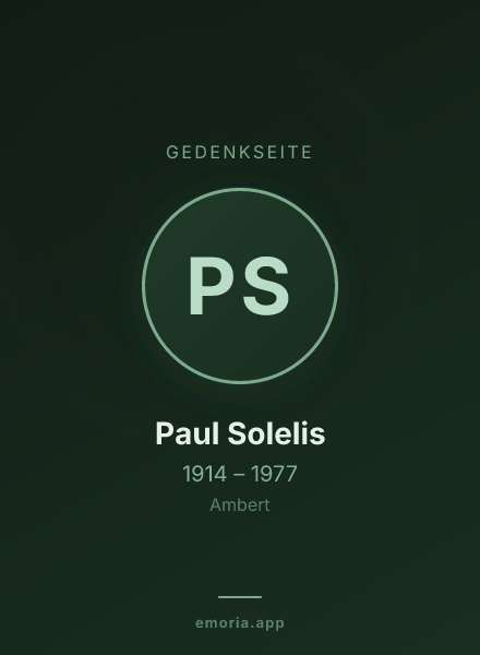 Gedenkportrait von Paul Solelis