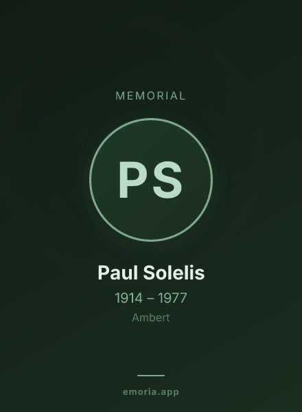 Memorial portrait of Paul Solelis