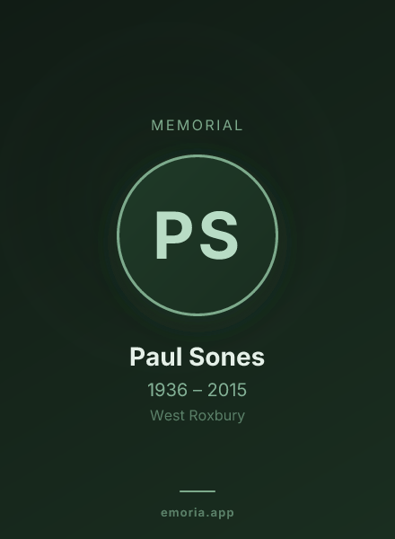 Memorial portrait of Paul Sones