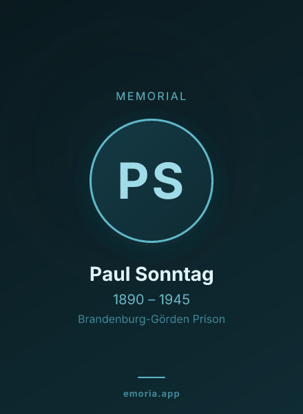 Memorial portrait of Paul Sonntag