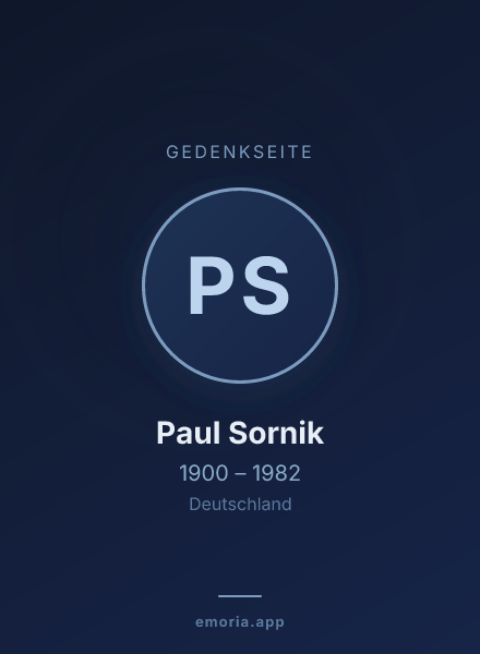 Gedenkportrait von Paul Sornik