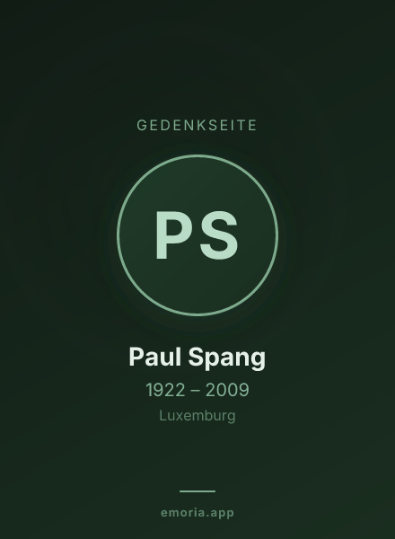 Gedenkportrait von Paul Spang