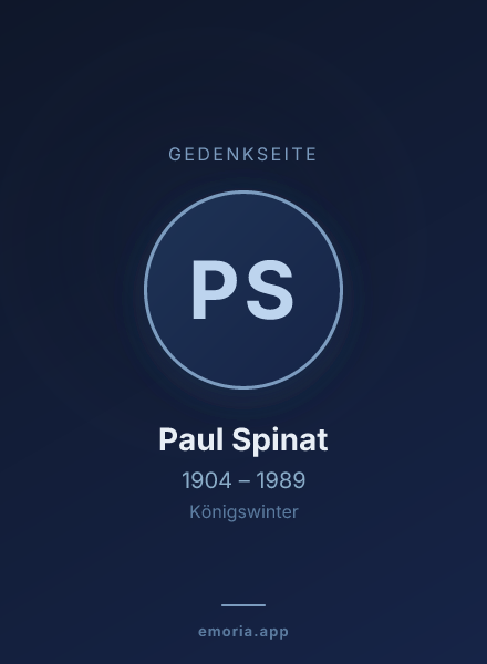 Gedenkportrait von Paul Spinat