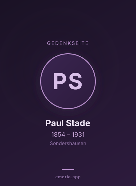 Gedenkportrait von Paul Stade