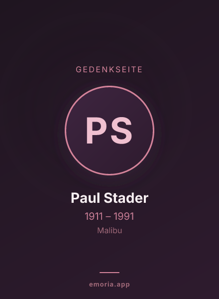 Gedenkportrait von Paul Stader