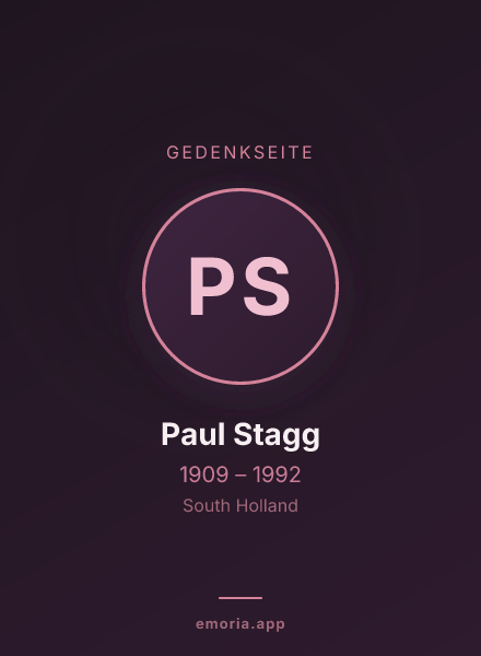 Gedenkportrait von Paul Stagg