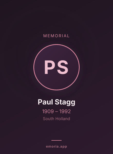 Memorial portrait of Paul Stagg