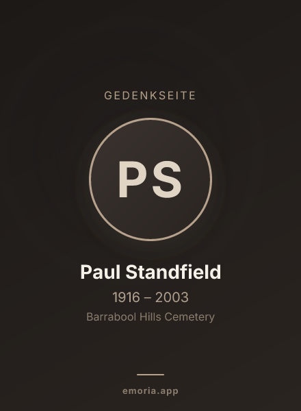 Gedenkportrait von Paul Standfield