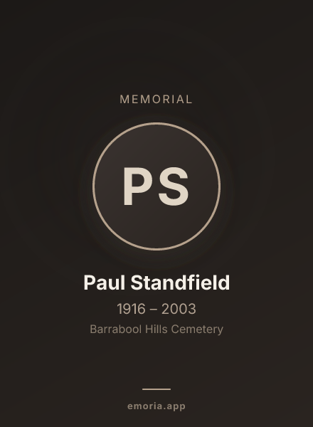 Memorial portrait of Paul Standfield