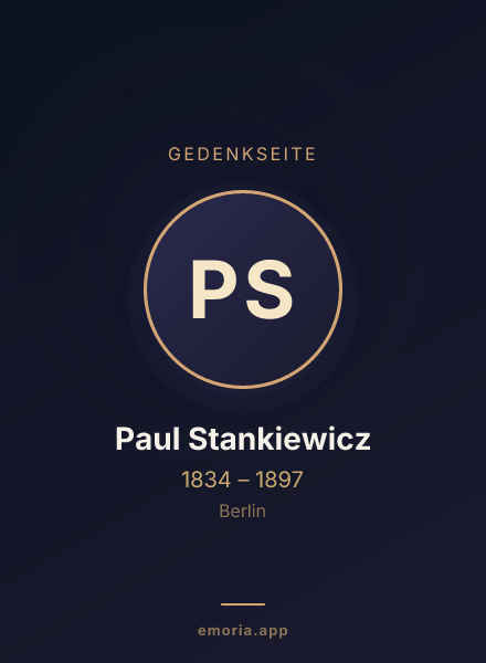 Gedenkportrait von Paul Stankiewicz