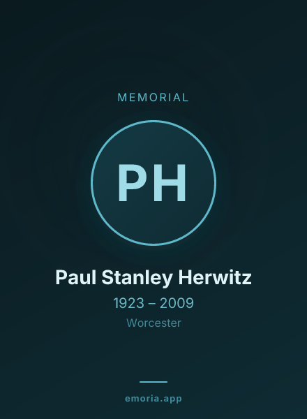 Memorial portrait of Paul Stanley Herwitz