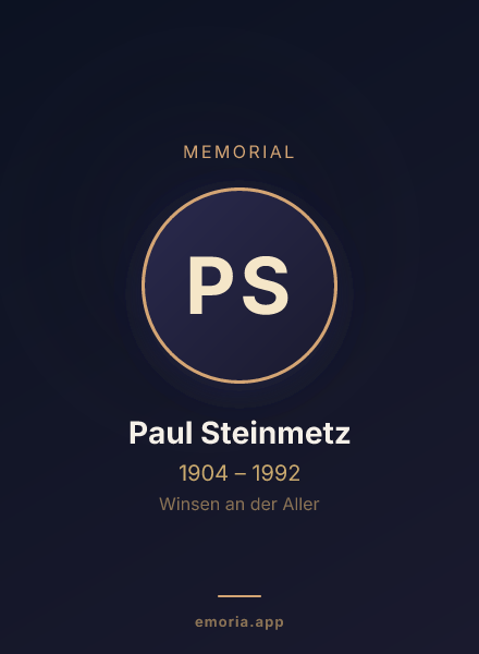 Memorial portrait of Paul Steinmetz