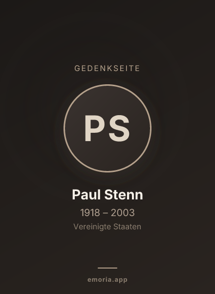 Gedenkportrait von Paul Stenn