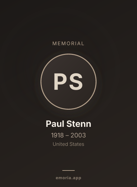 Memorial portrait of Paul Stenn