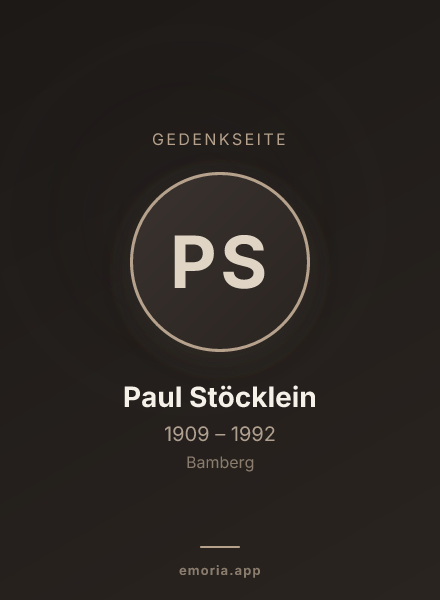 Gedenkportrait von Paul Stöcklein