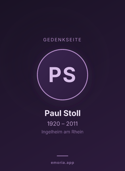 Gedenkportrait von Paul Stoll