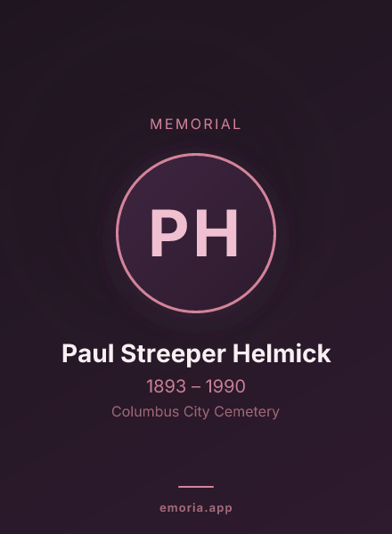 Memorial portrait of Paul Streeper Helmick