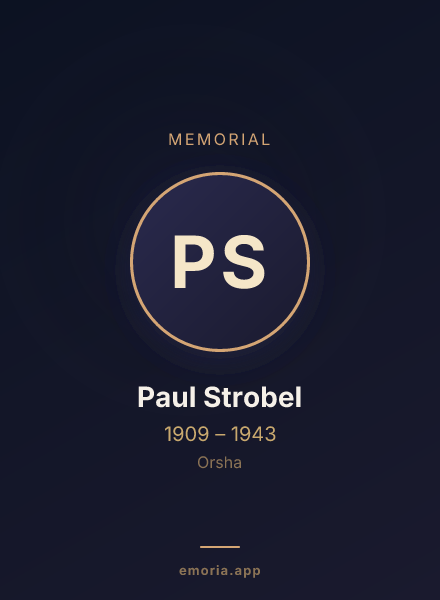 Memorial portrait of Paul Strobel