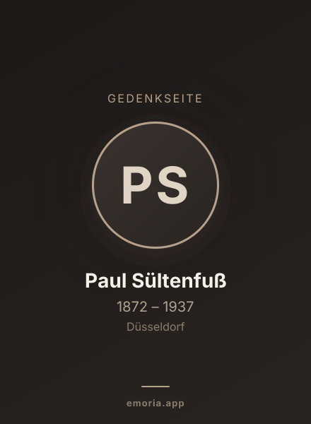 Gedenkportrait von Paul Sültenfuß