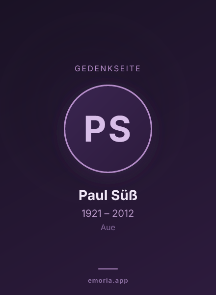 Gedenkportrait von Paul Süß