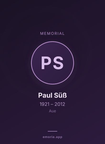 Memorial portrait of Paul Süß