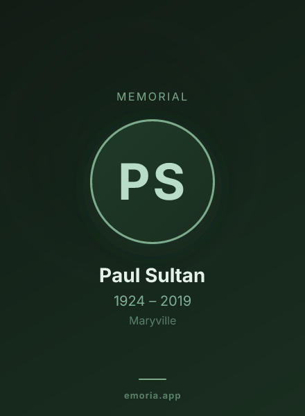 Memorial portrait of Paul Sultan