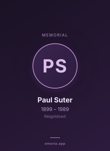 Memorial portrait of Paul Suter