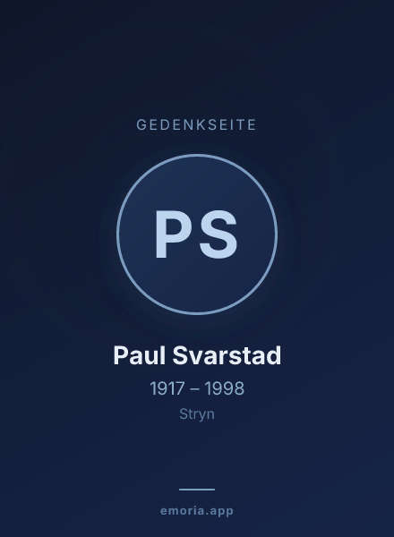 Gedenkportrait von Paul Svarstad
