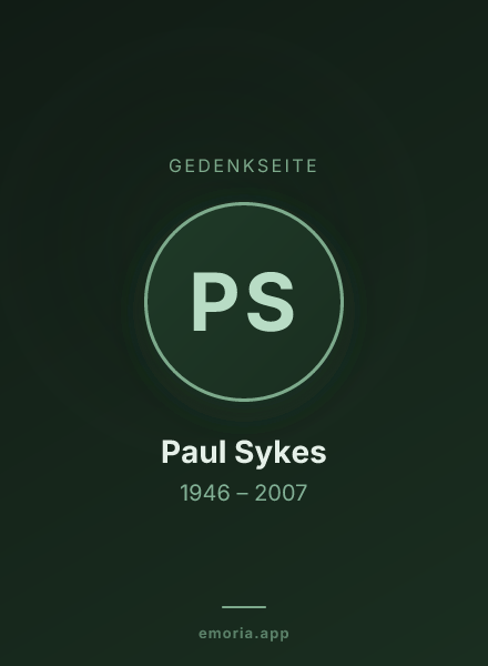 Gedenkportrait von Paul Sykes