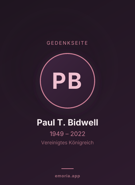Gedenkportrait von Paul T. Bidwell