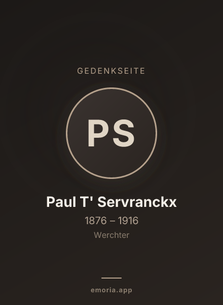 Gedenkportrait von Paul T' Servranckx