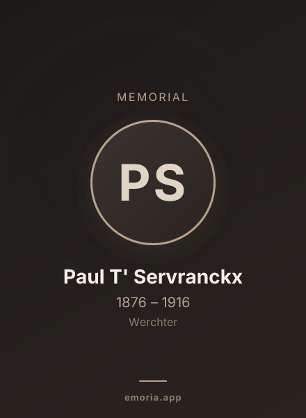 Memorial portrait of Paul T' Servranckx